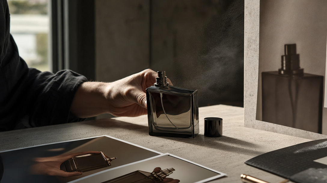 AI Fragrance Ads Break Between Bottle, Skin, and Air