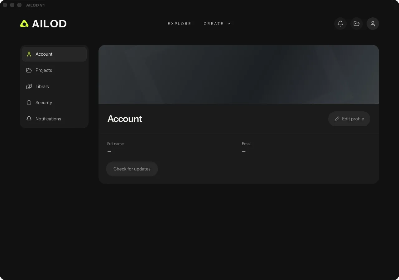 AILOD application interface